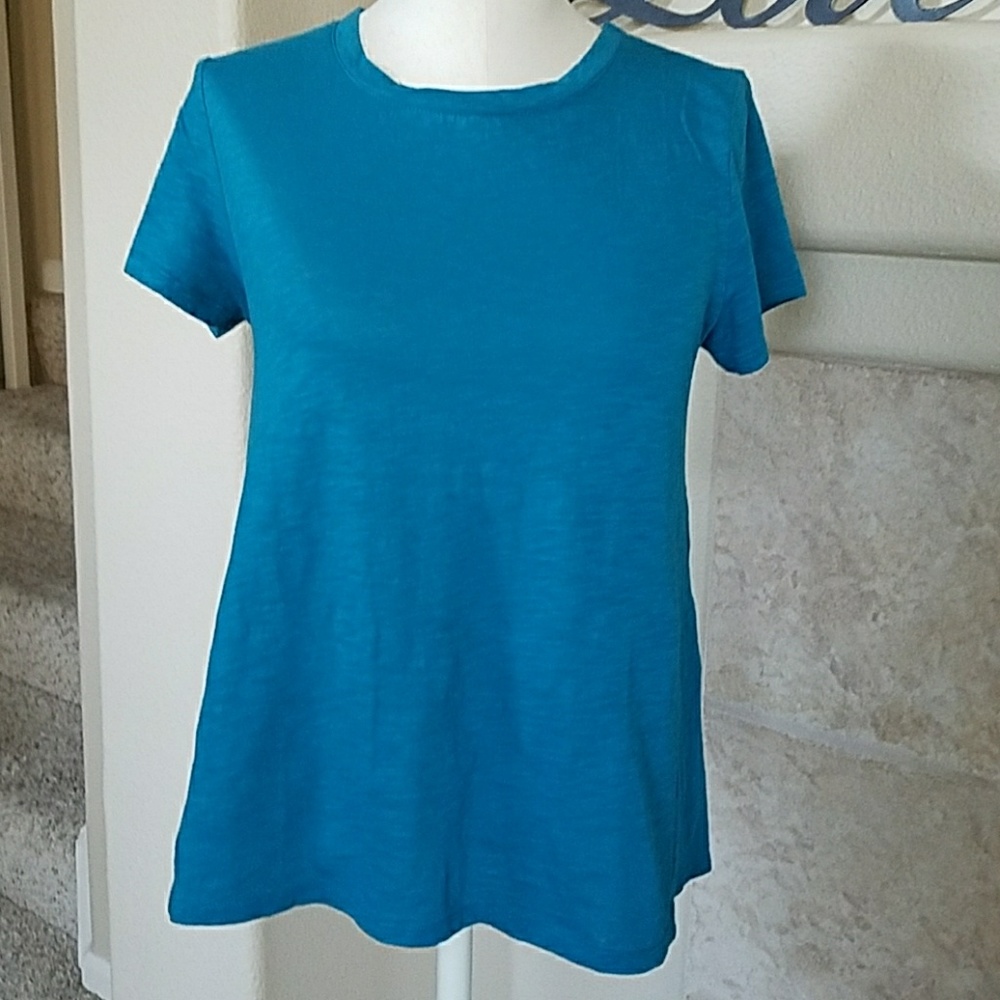 LOFT Turquoise Swing Tee With Back Ties